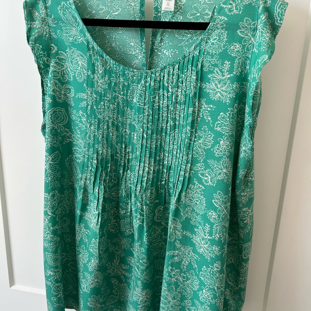 Old Navy Teal Floral Blouse